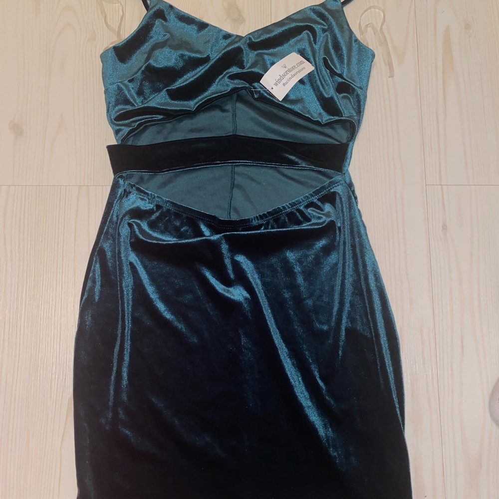 Green velvet Windsor dress